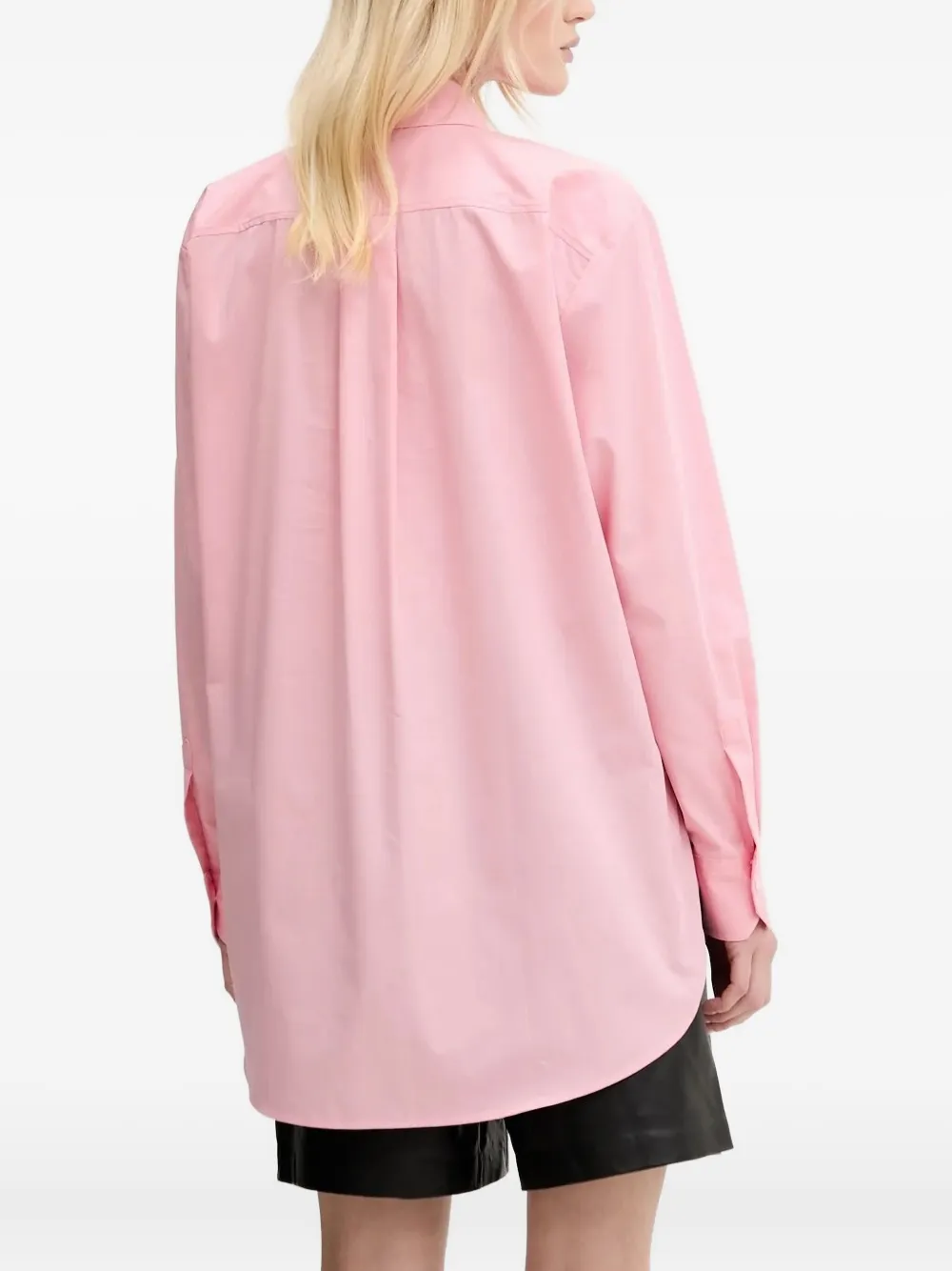HUGO Katoenen blouse met geborduurd logo Roze