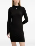 HUGO mock-neck logo-tab mini dress - Black