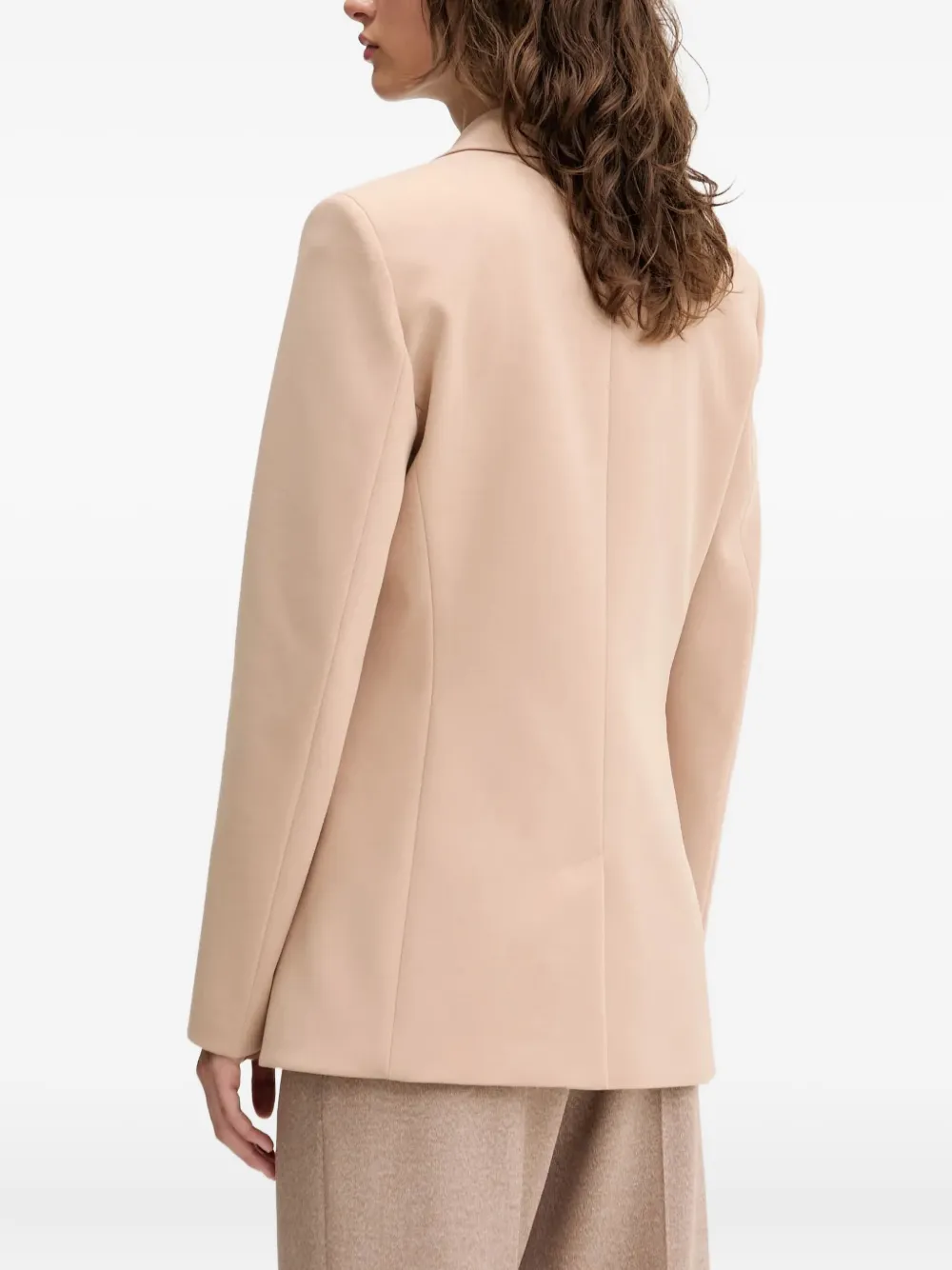 HUGO Blazer met enkele rij knopen en puntige revers Beige