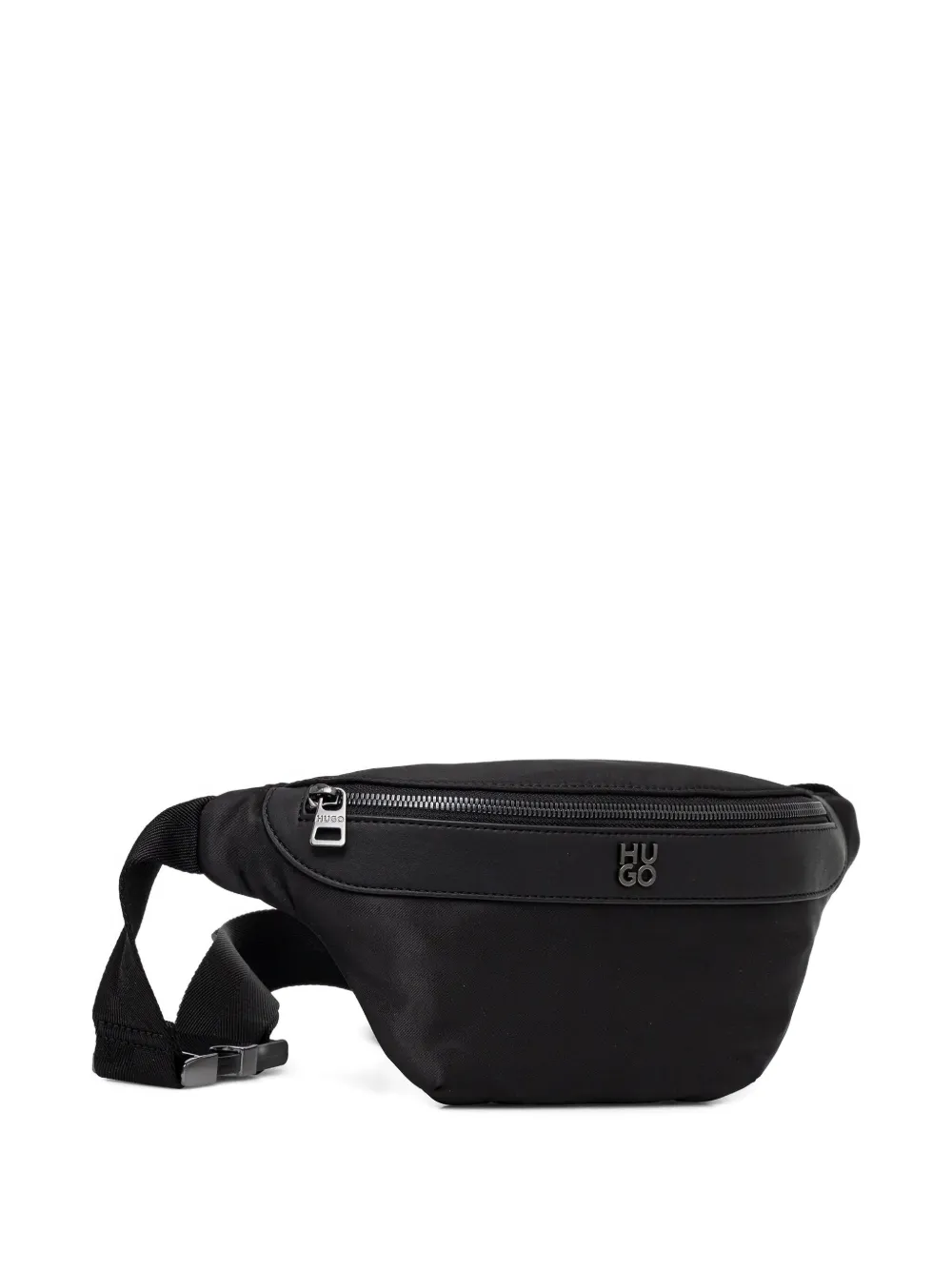 HUGO logo-plaque belt bag - Zwart
