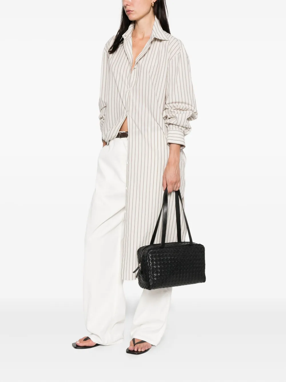 The Row Astra woven leather tote bag Zwart