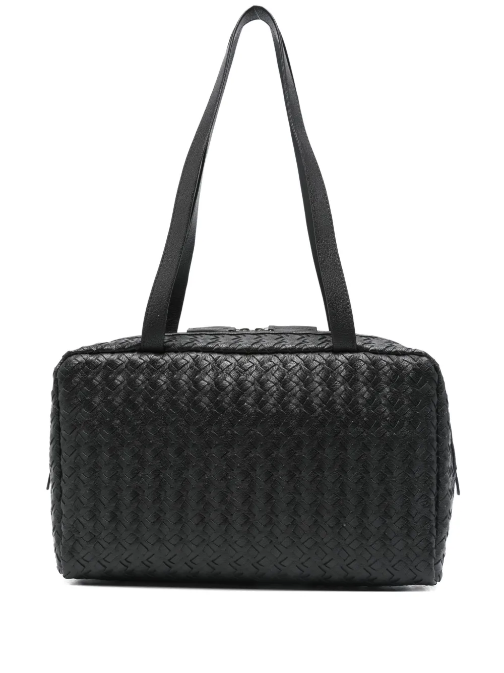 The Row Astra Woven Leather Tote Bag In Black