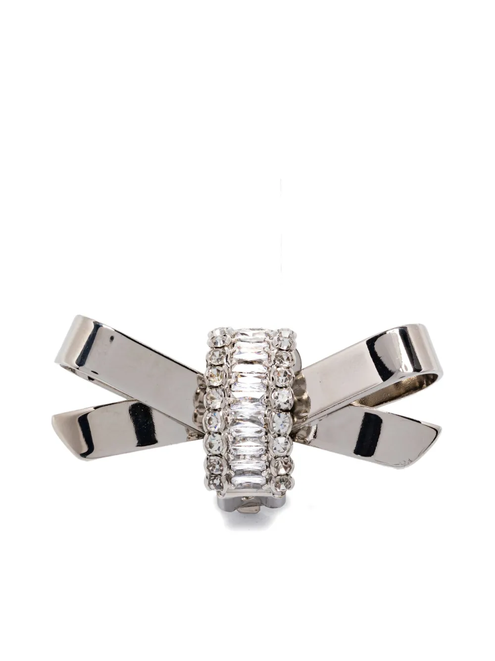 Alessandra Rich Crystal-bow Earrings In Metallic