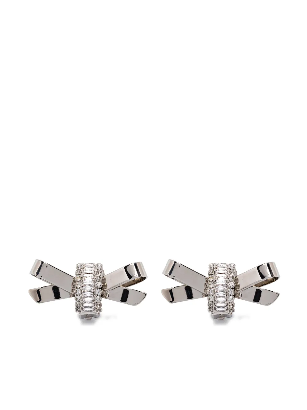Alessandra Rich crystal-bow earrings | Silver | Image 1