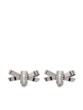 Alessandra Rich crystal-bow earrings - Silver
