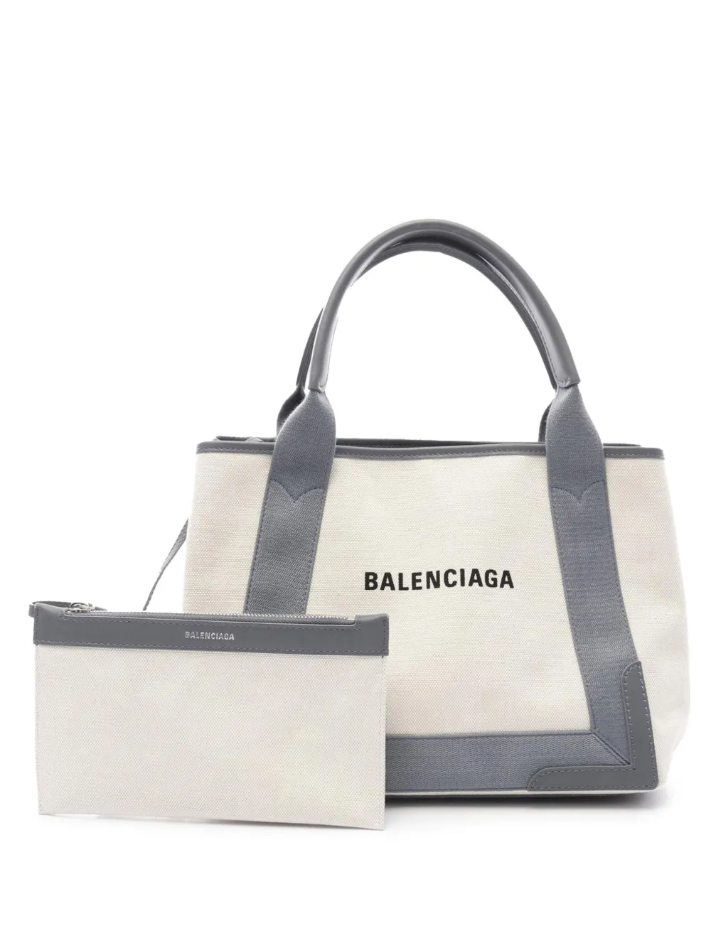 Balenciaga Pre-Owned 2005-2025 Canvas Navy Cabas S tote bag - ブラウン Balenciaga Pre-Owned 2005-2025 Canvas Navy Cabas S tote bag - ブラウン
