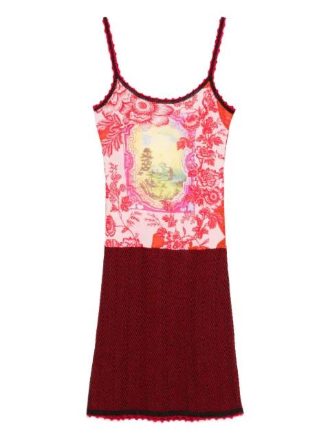 Christian Lacroix Pre-Owned 2000s floral-print chevron-pattern dress