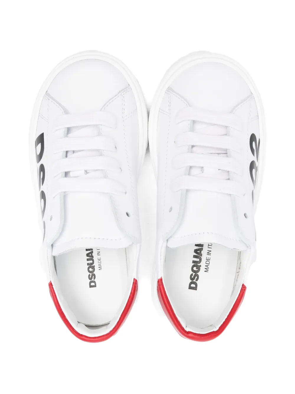 DSQUARED2 KIDS logo-print lace-up sneakers White