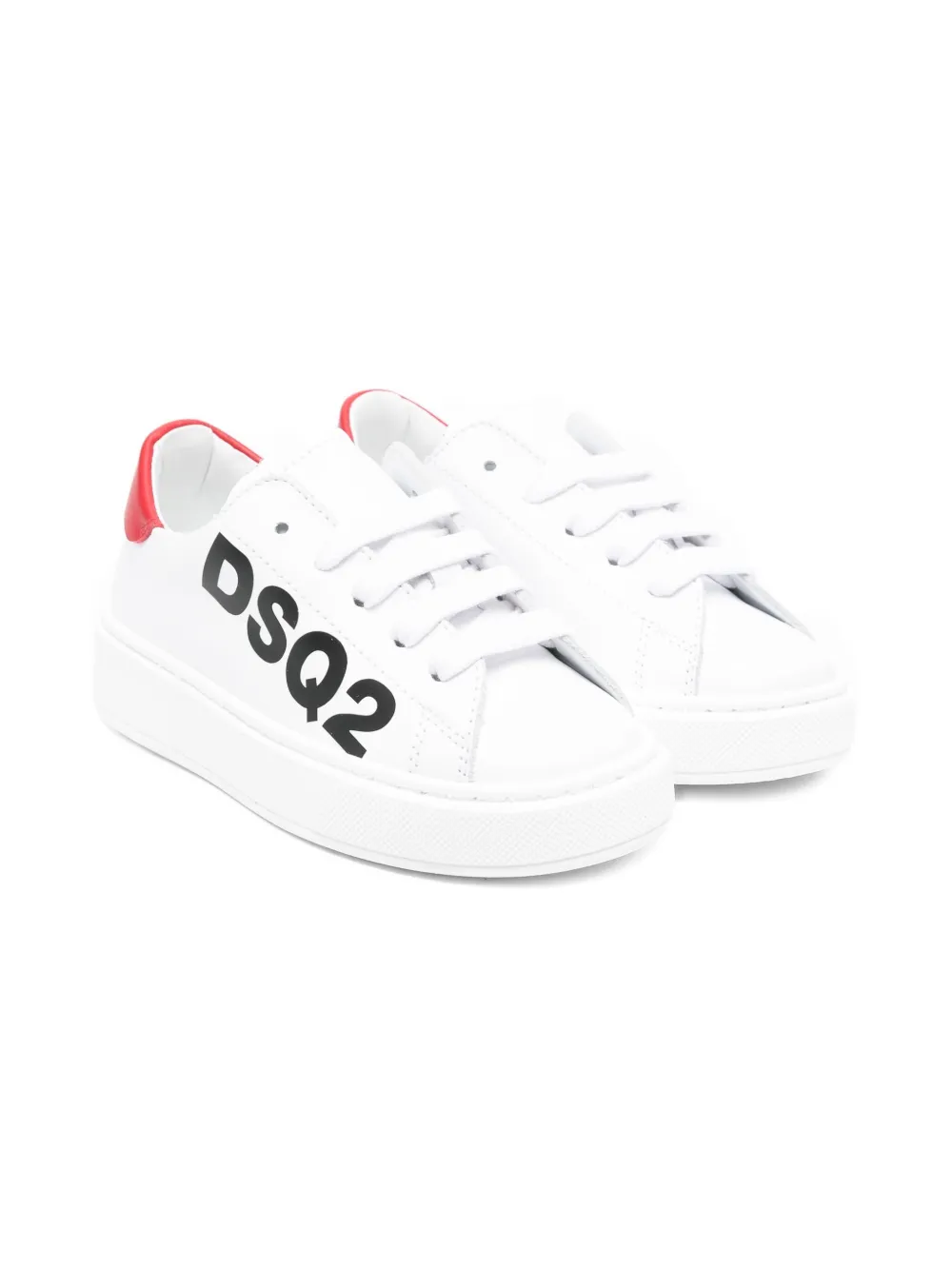 DSQUARED2 KIDS logo-print lace-up sneakers White