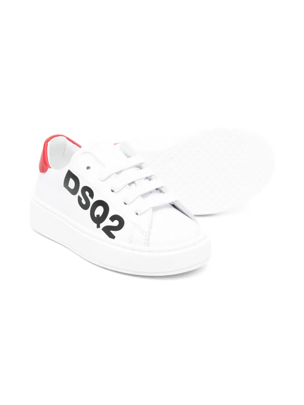 DSQUARED2 KIDS logo-print lace-up sneakers White