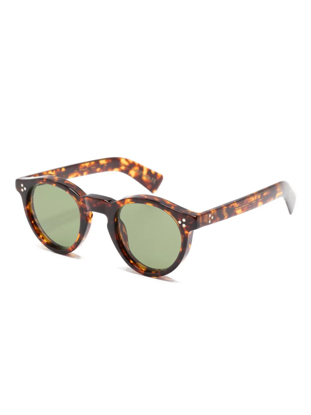 Lesca Urbi tortoiseshell round-frame sunglasses - Bruin