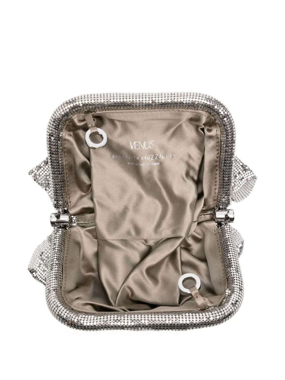 Benedetta Bruzziches Mini Chain-strap Clutch Bag In Silver