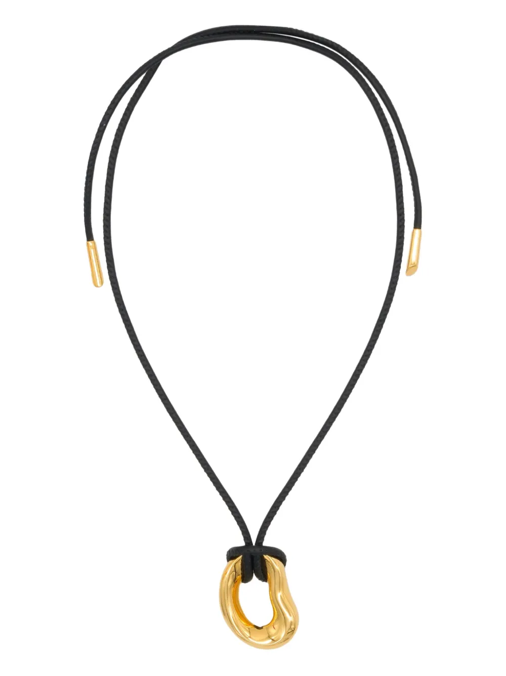 Charlotte Chesnais Shima 18kt vergulde leren halsketting - Zwart