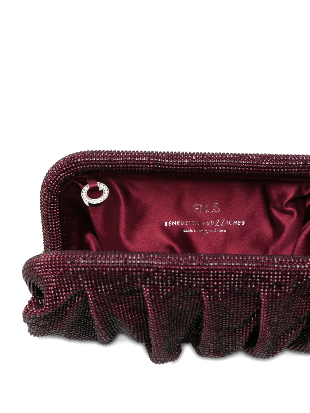 Benedetta Bruzziches Verfraaide gesmockte clutch Rood