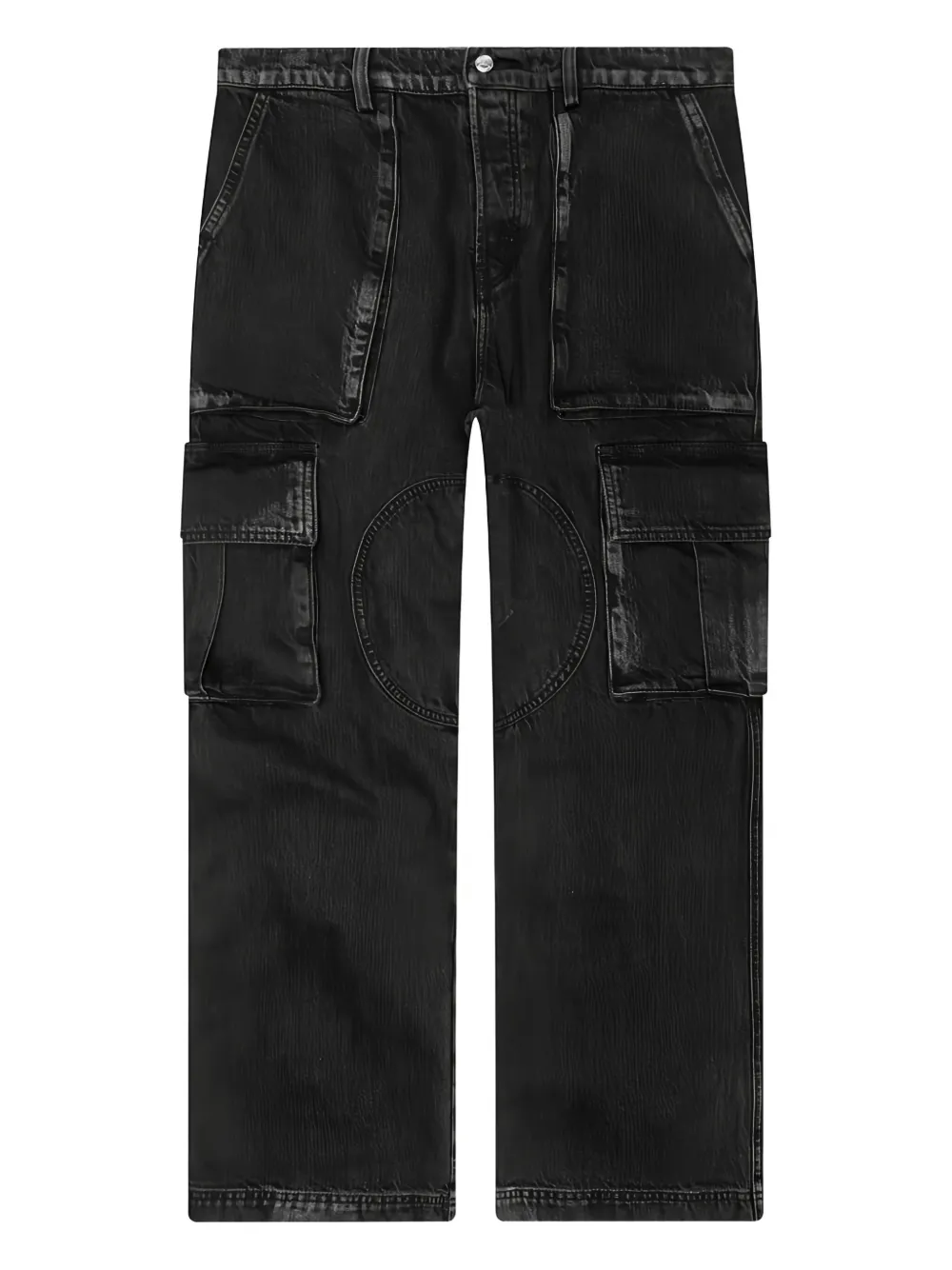 Nahmias logo-patch cargo jeans - ブラック Nahmias logo-patch cargo jeans - ブラック