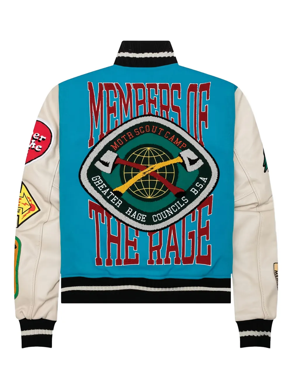 MEMBERS OF THE RAGE embroidered leather-sleeved bomber jacket | Bomber Jackets | Image 2