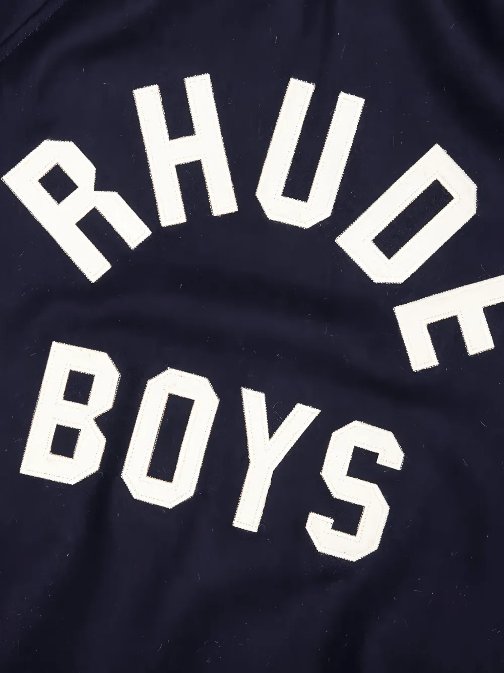 RHUDE Boys Signature bomberjack met universiteitsstreep Blauw