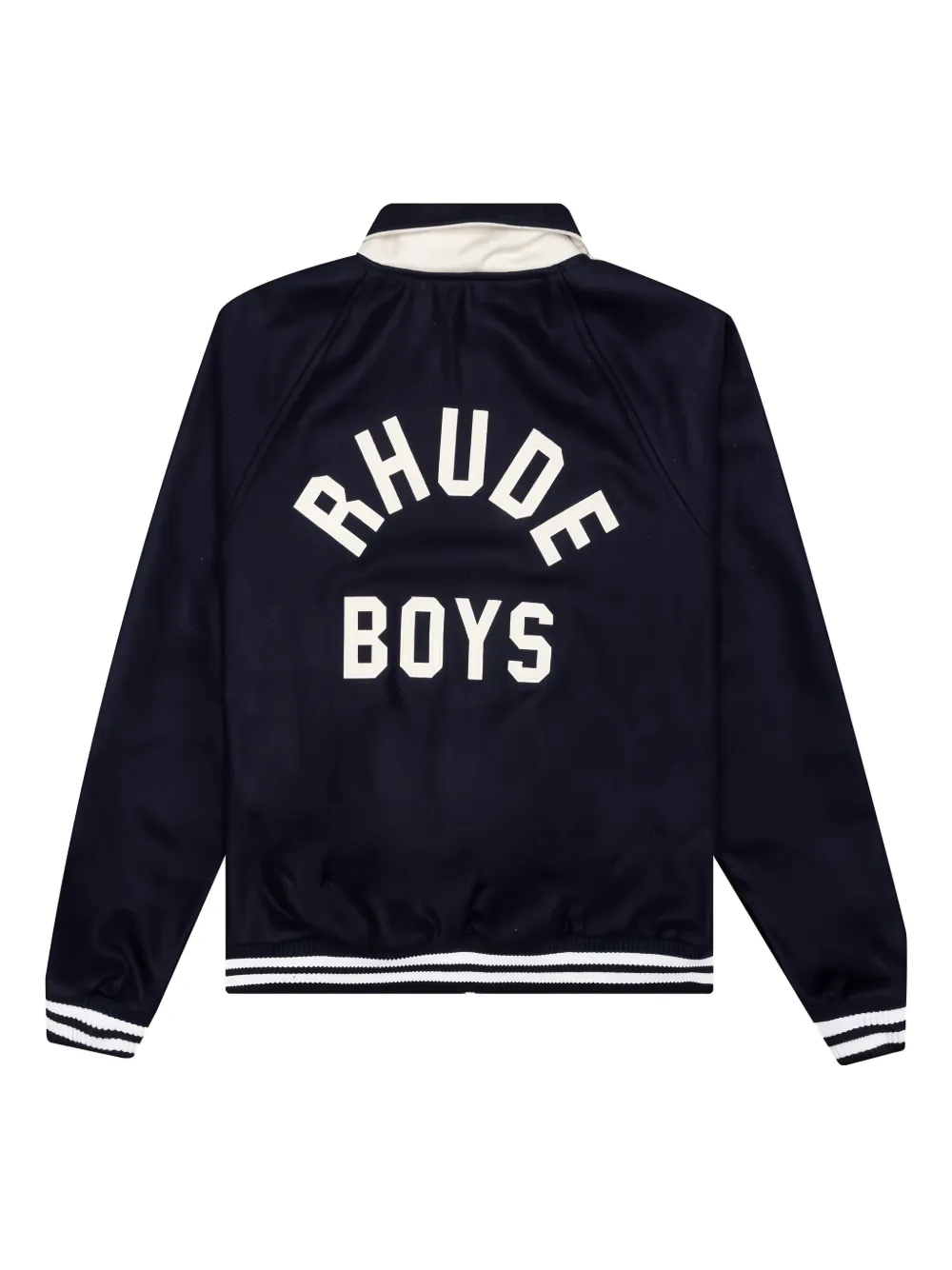 RHUDE Boys Signature bomberjack met universiteitsstreep Blauw