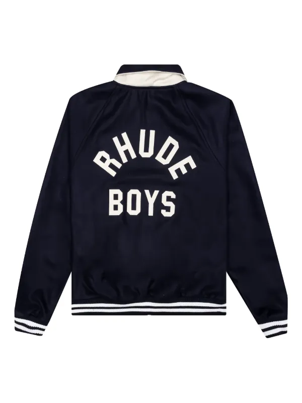 RHUDE BOYS SIGNATURE BOMBER ルード RHUDE Boys Signature varsity-stripe Bomber Jacket | Blue