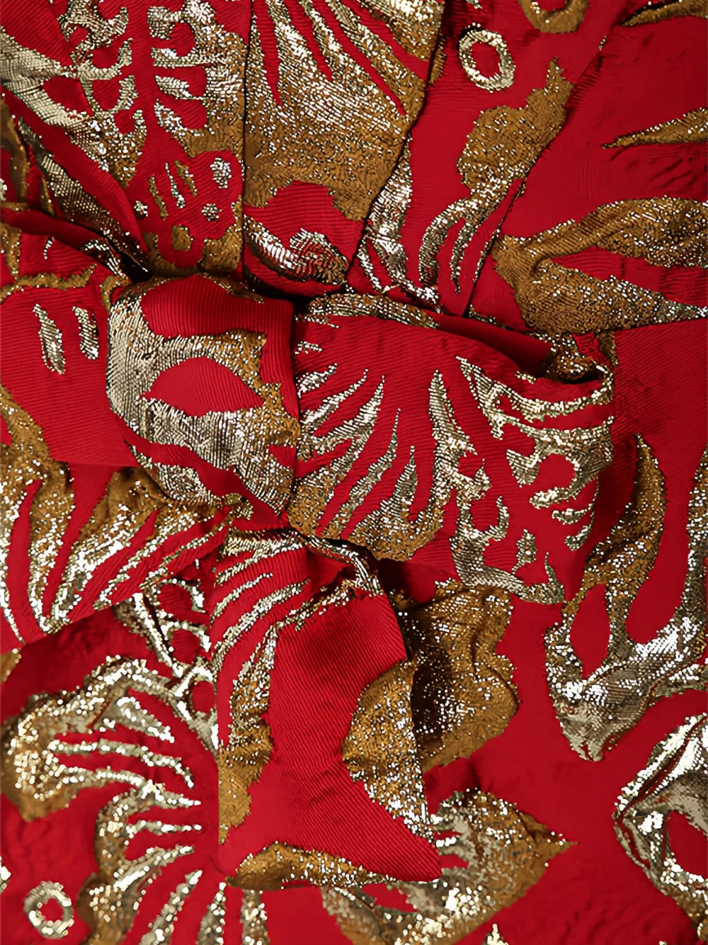 Prada Midi-jurk met jacquard en hibiscus patroon Rood