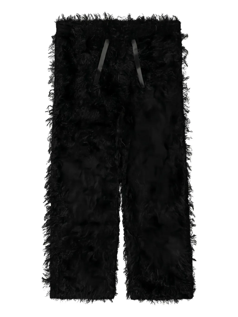 Needles Broek met textuur en strik Zwart