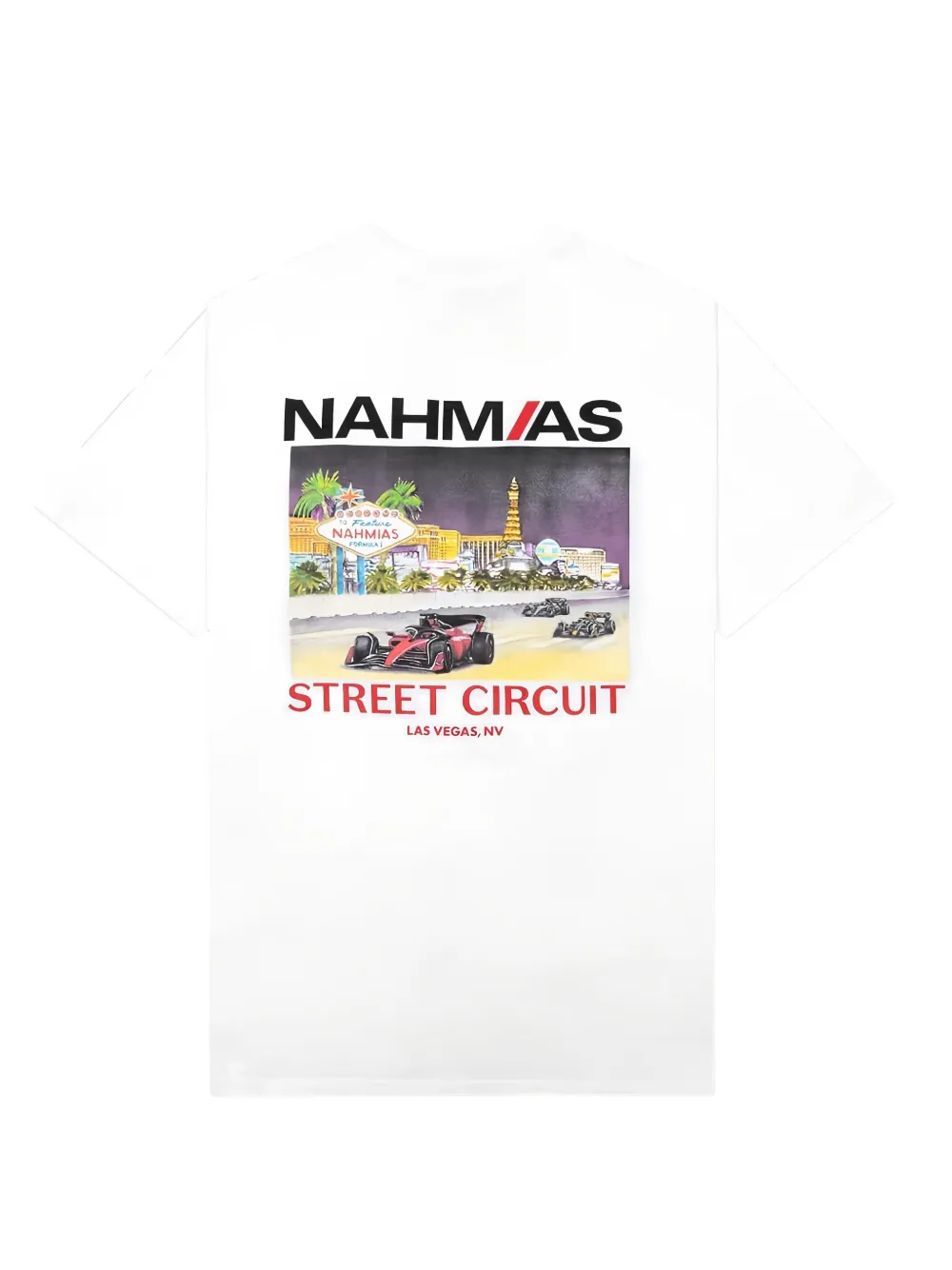 Nahmias x Feature Street Circuit grafisch T-shirt Wit