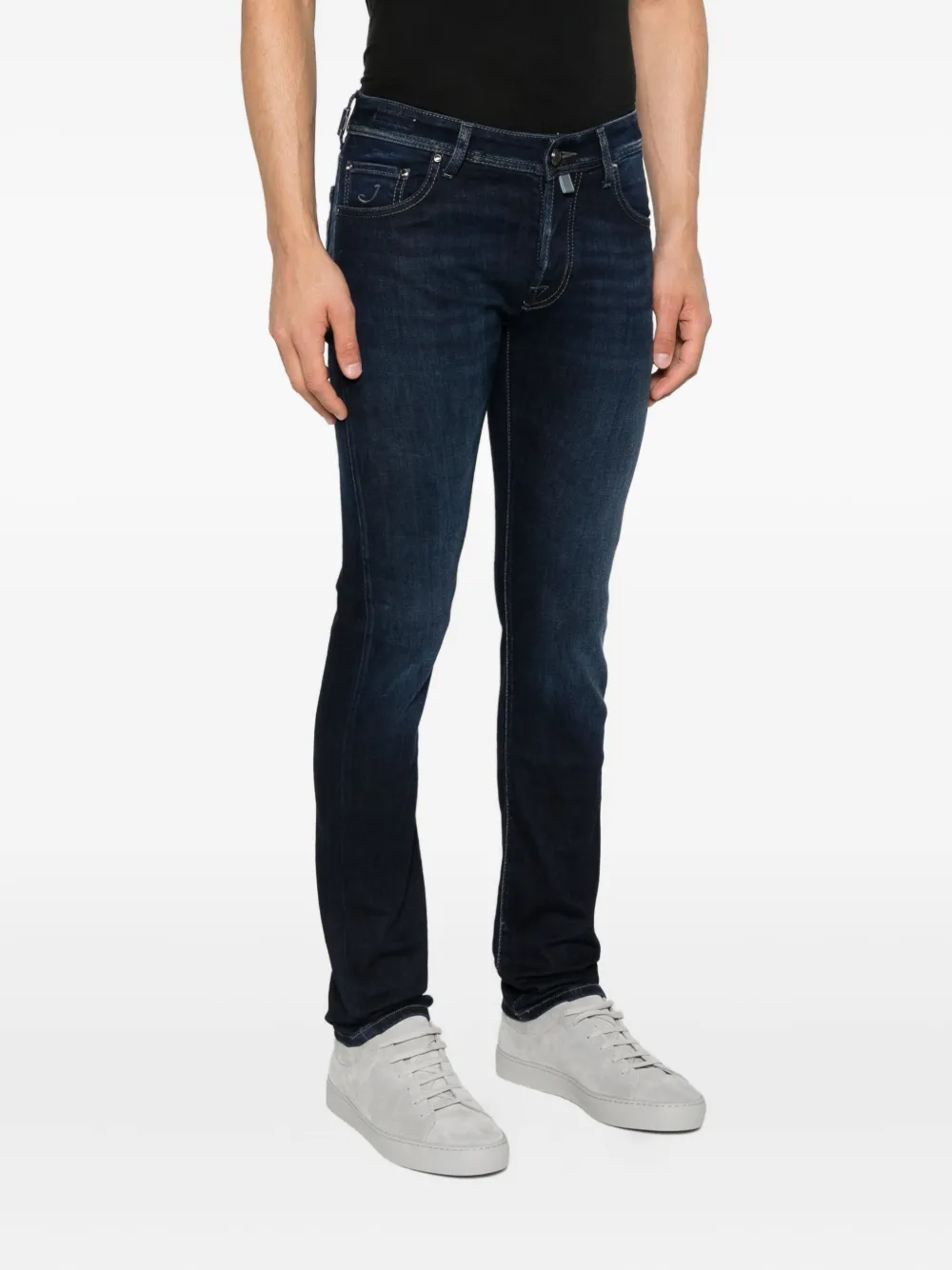 Jacob Cohën Jeans met logoplakkaat Blauw