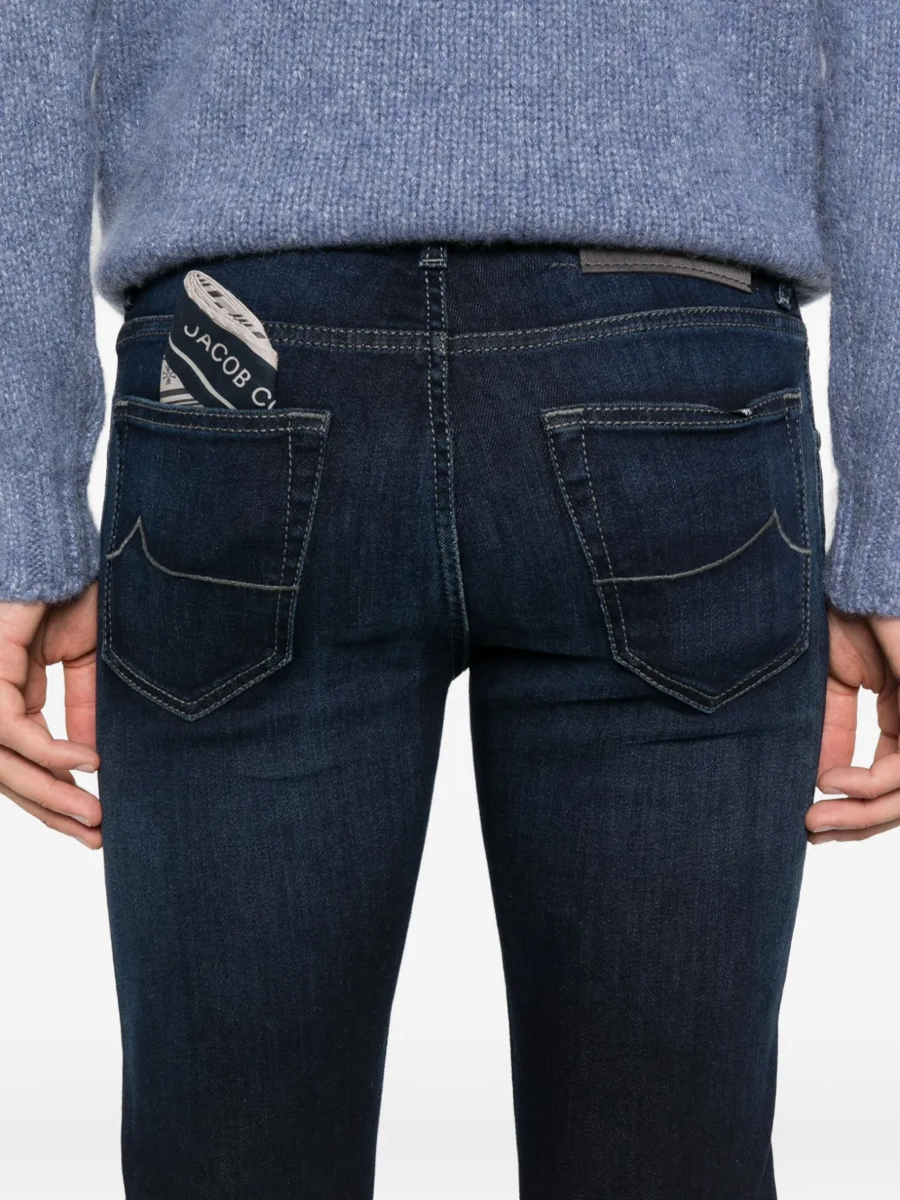 Jacob Cohën Jeans met logoplakkaat Blauw