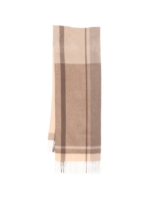 N.Peal checked cashmere scarf