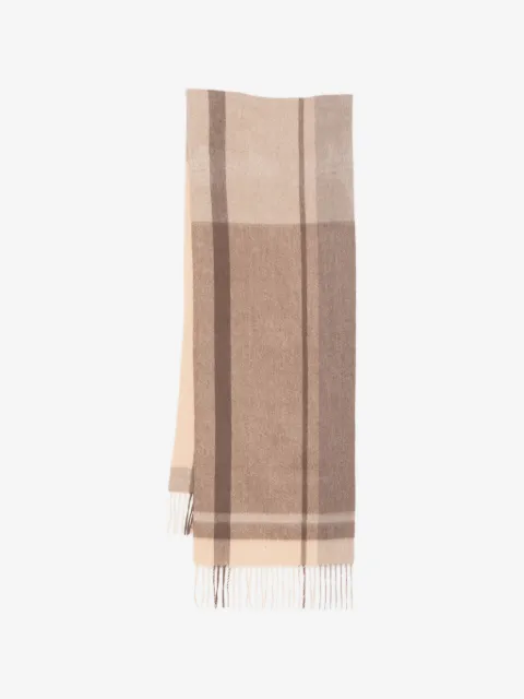 N.Peal checked cashmere scarf