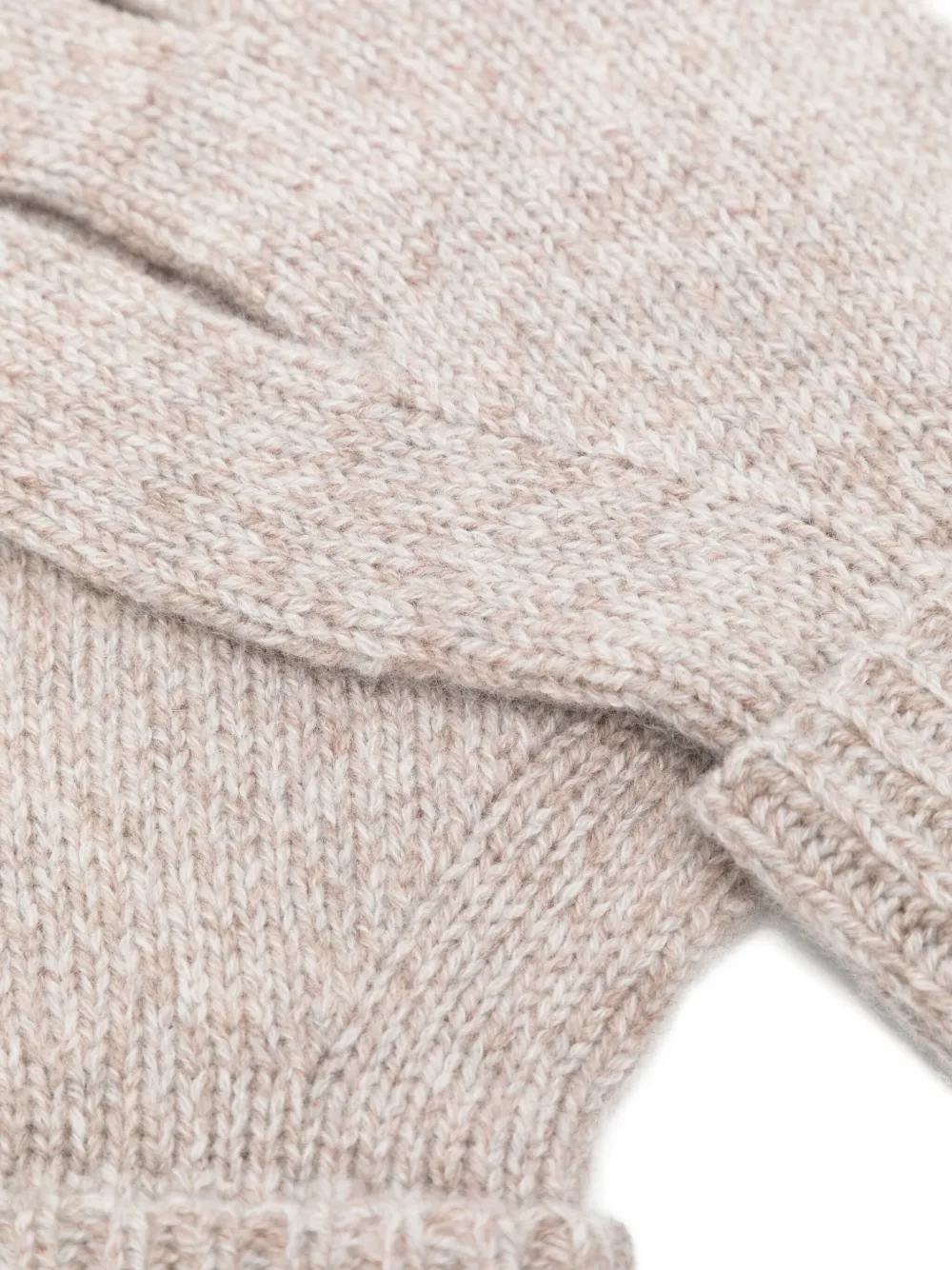 N.Peal Kasjmier geribbelde handschoenen - Beige