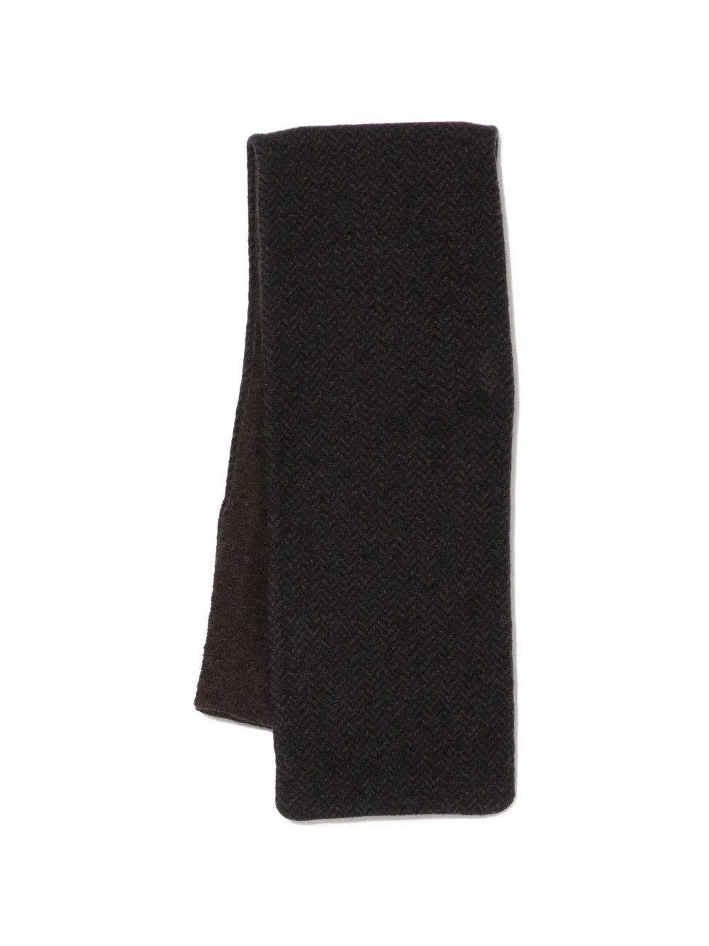 N.Peal Sciarpa in cashmere con motivo a spina di pesce - Marrone