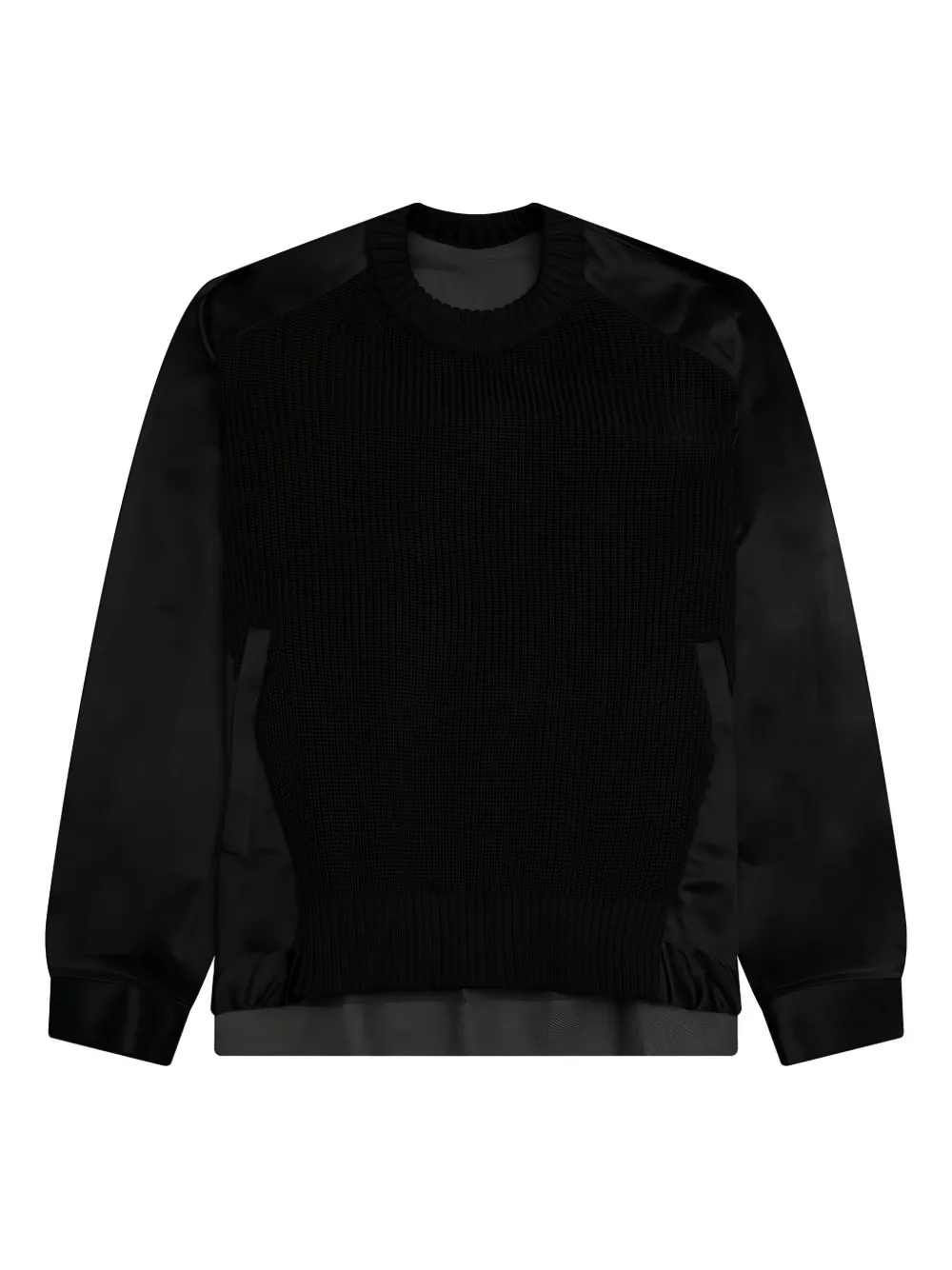 Sacai panelled-design sweater Zwart