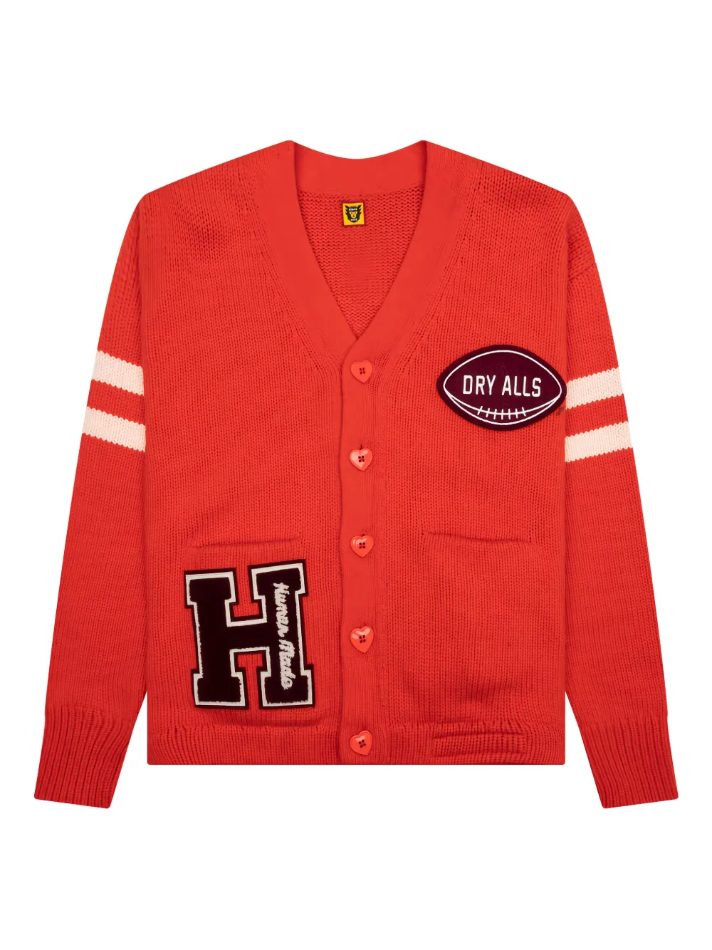 Human Made logo-patch cardigan - レッド Human Made logo-patch cardigan - レッド