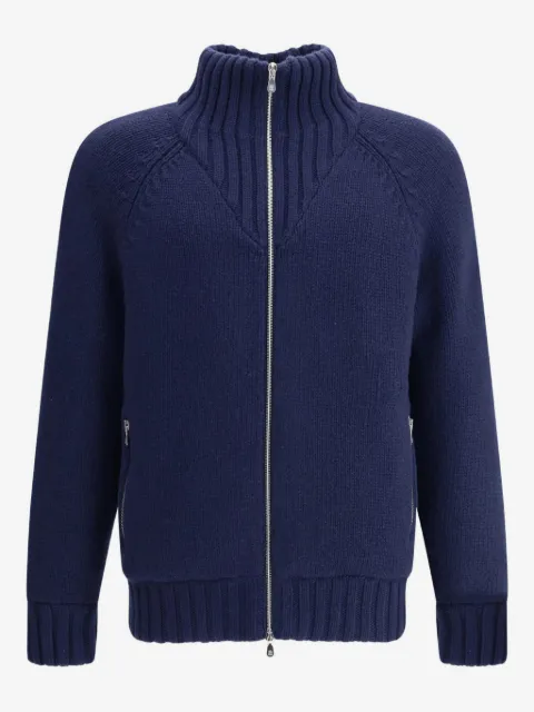 Brunello Cucinelli high-neck zip-front cashmere jacket