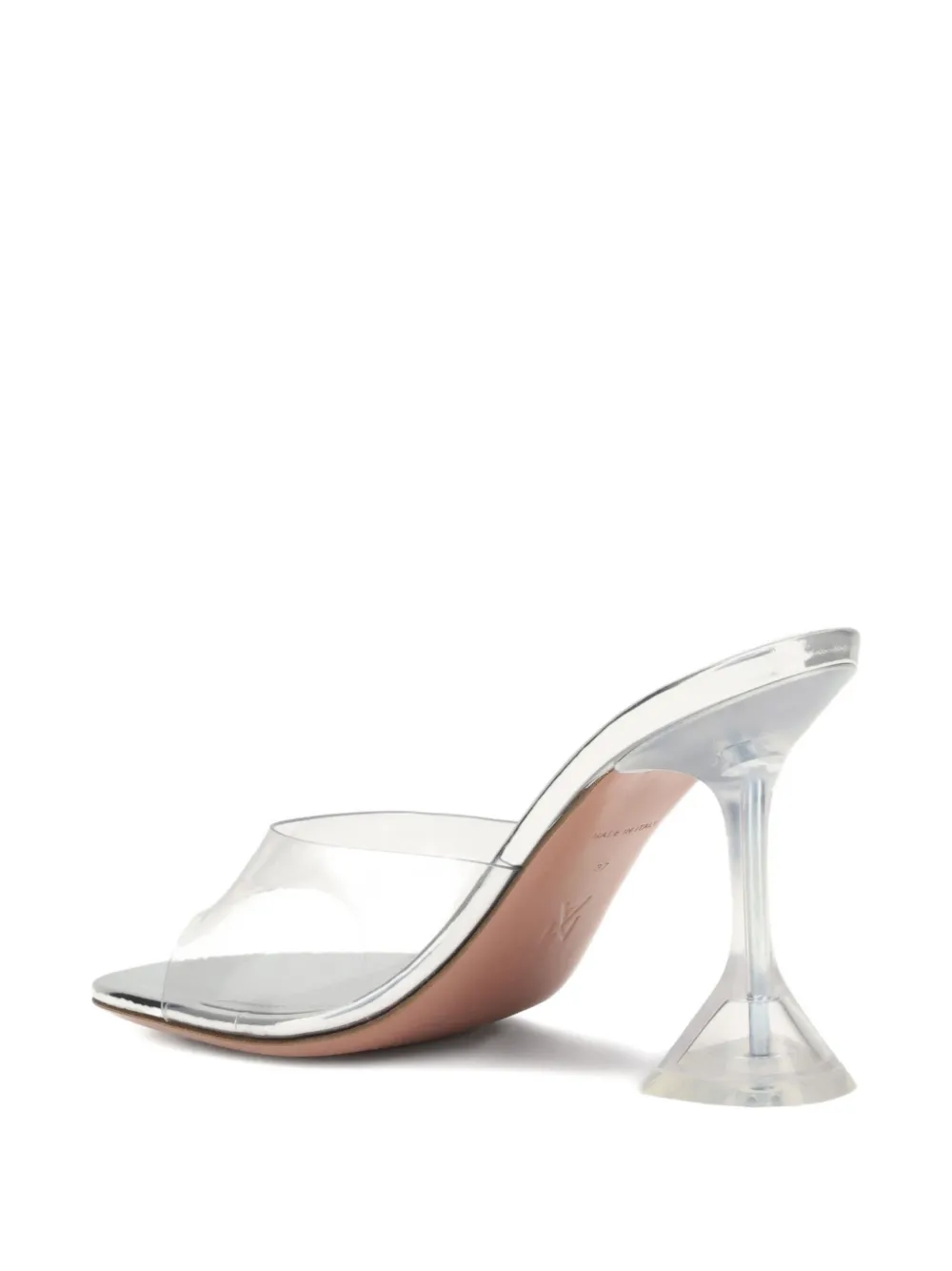 Amina Muaddi clear-panelled sculpted-heel sandals Grey