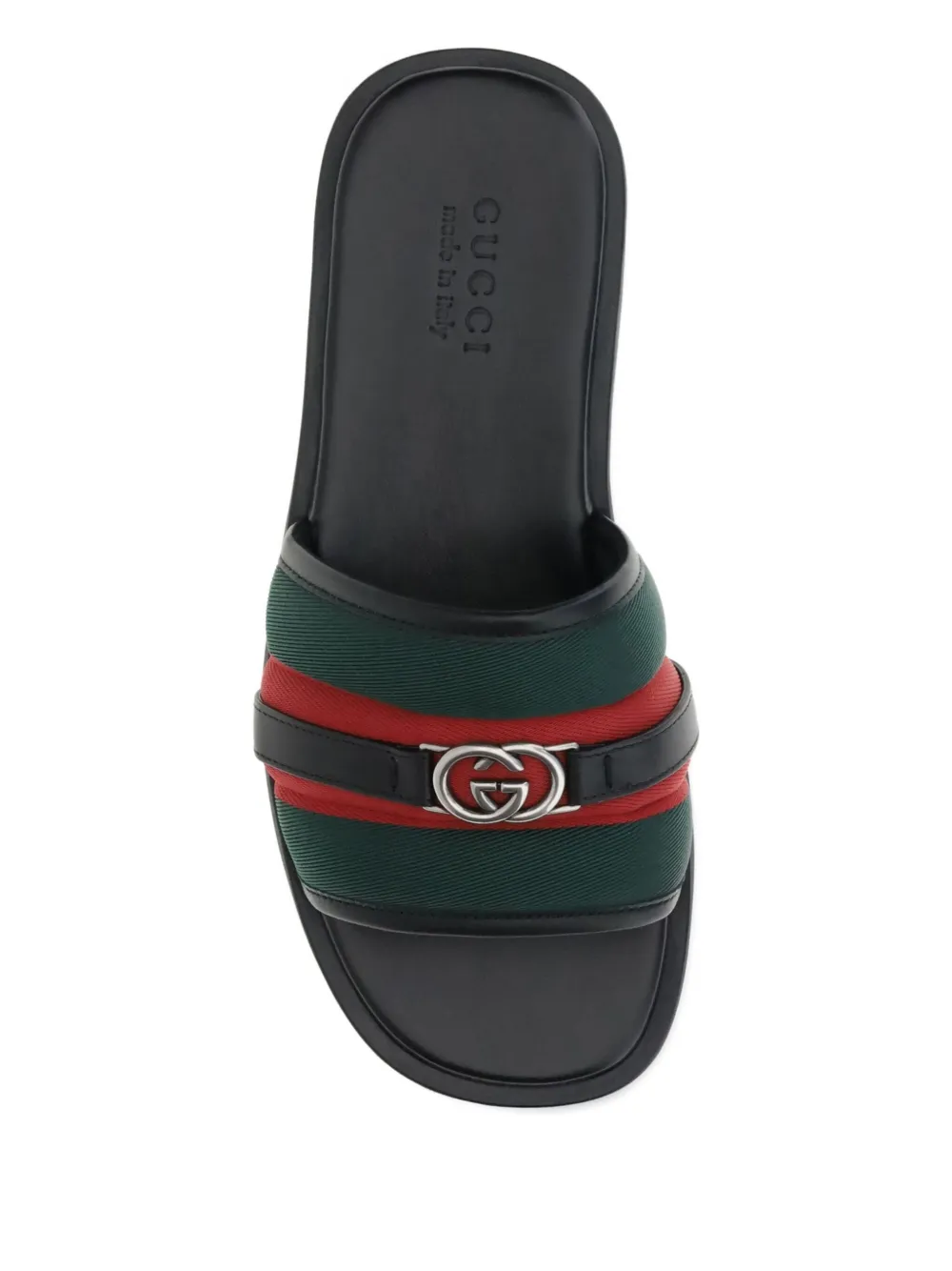 Gucci Interlocking G web-stripe sandals Black