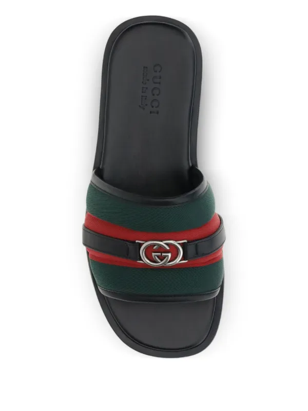 Gucci Interlocking G web-stripe Sandals | Black | FARFETCH display picture 1