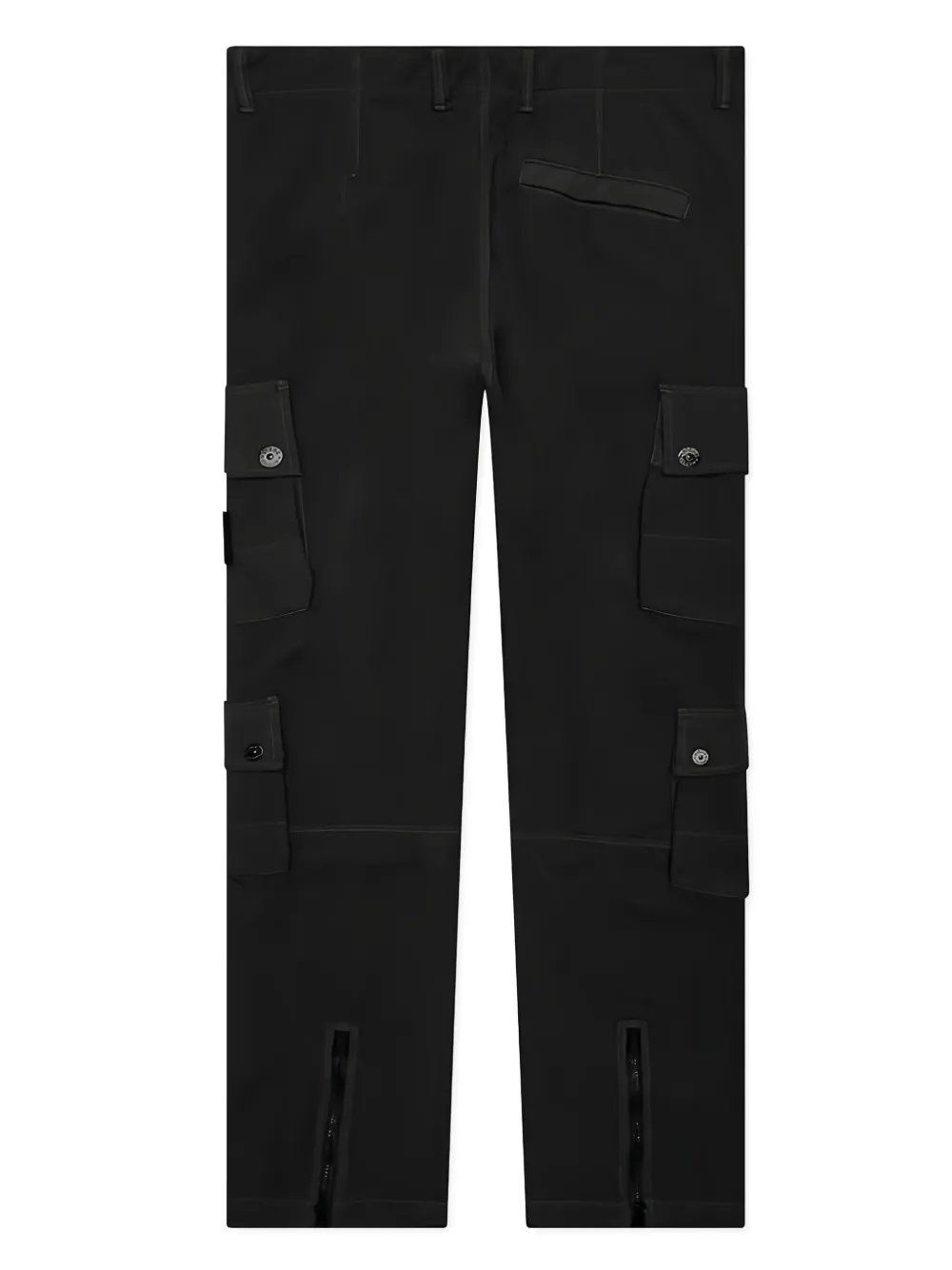Stone Island Broek met afneembare Compass-logopatch en rits Zwart