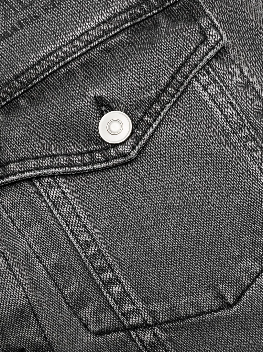 1017 ALYX 9SM Mark Flood denim jack met print Zwart