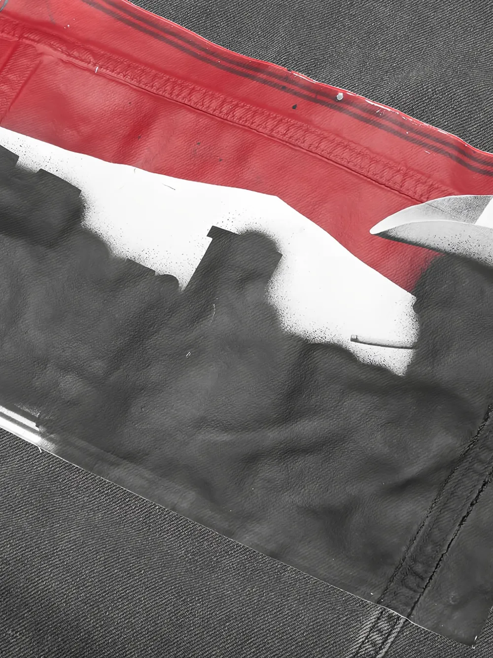 1017 ALYX 9SM Mark Flood denim jack met print Zwart