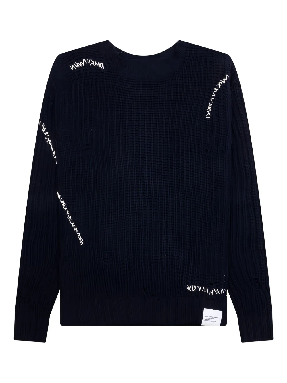 Neighborhood stitch-detail crew-neck sweater - ブルー Neighborhood stitch-detail crew-neck sweater - ブルー