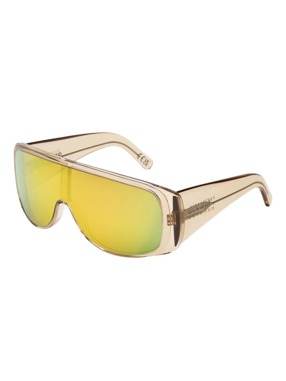 MM6 Maison Margiela shield frame sunglasses Beige