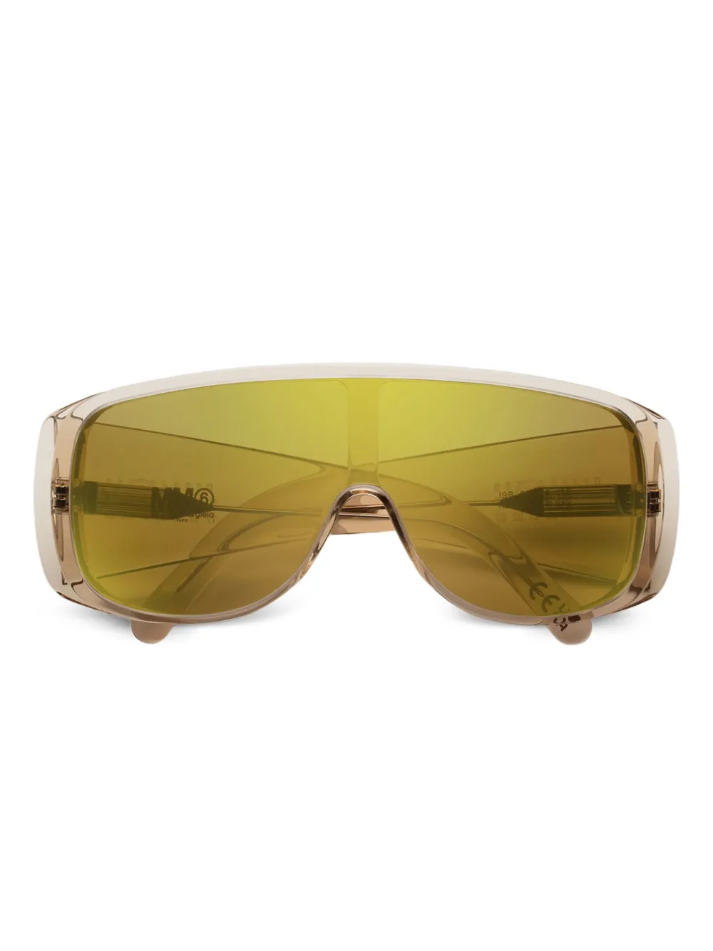 MM6 Maison Margiela Zonnebril met shield montuur Beige