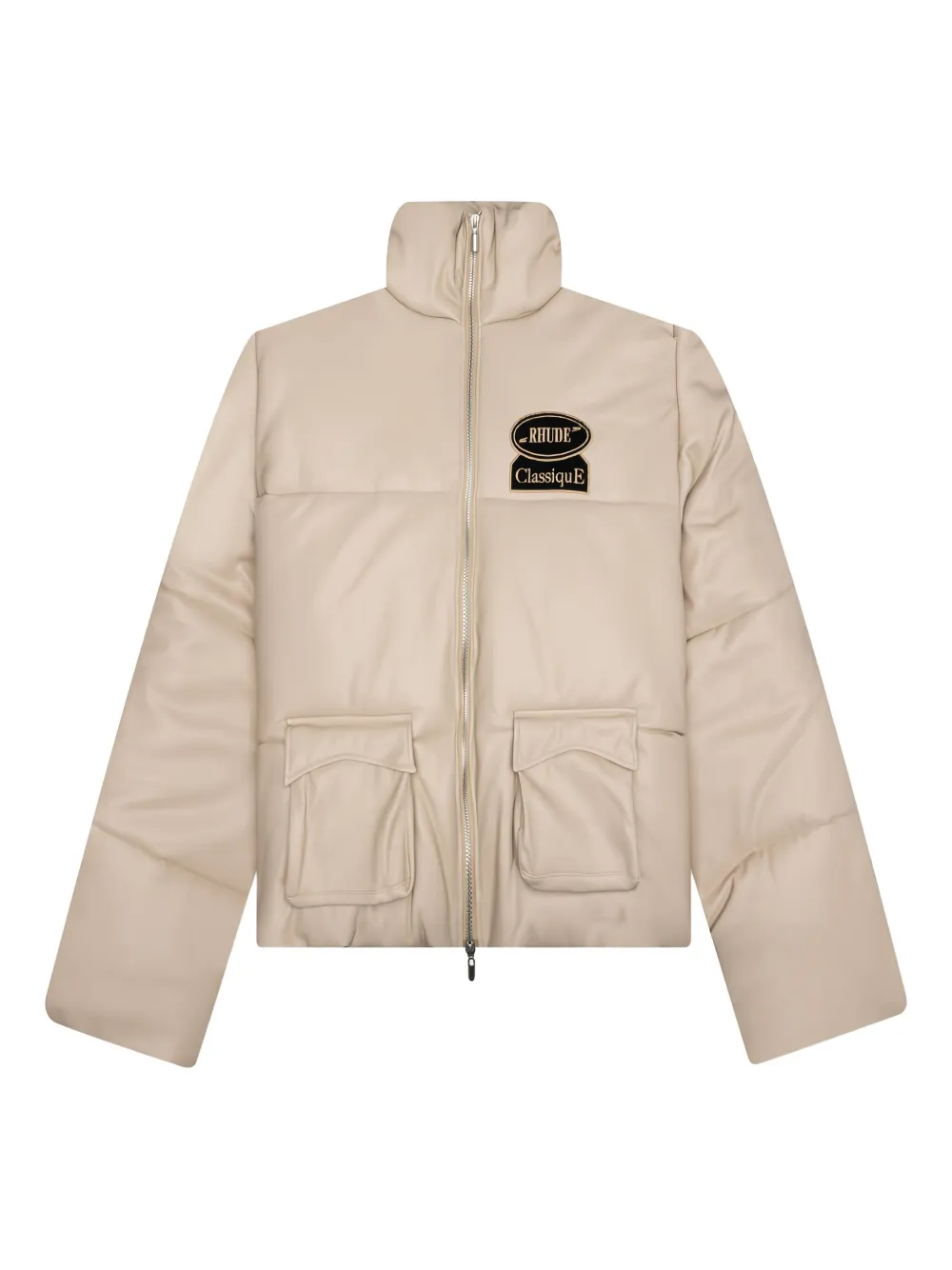 RHUDE embroidered puffer jacket - ニュートラル RHUDE embroidered puffer jacket - ニュートラル