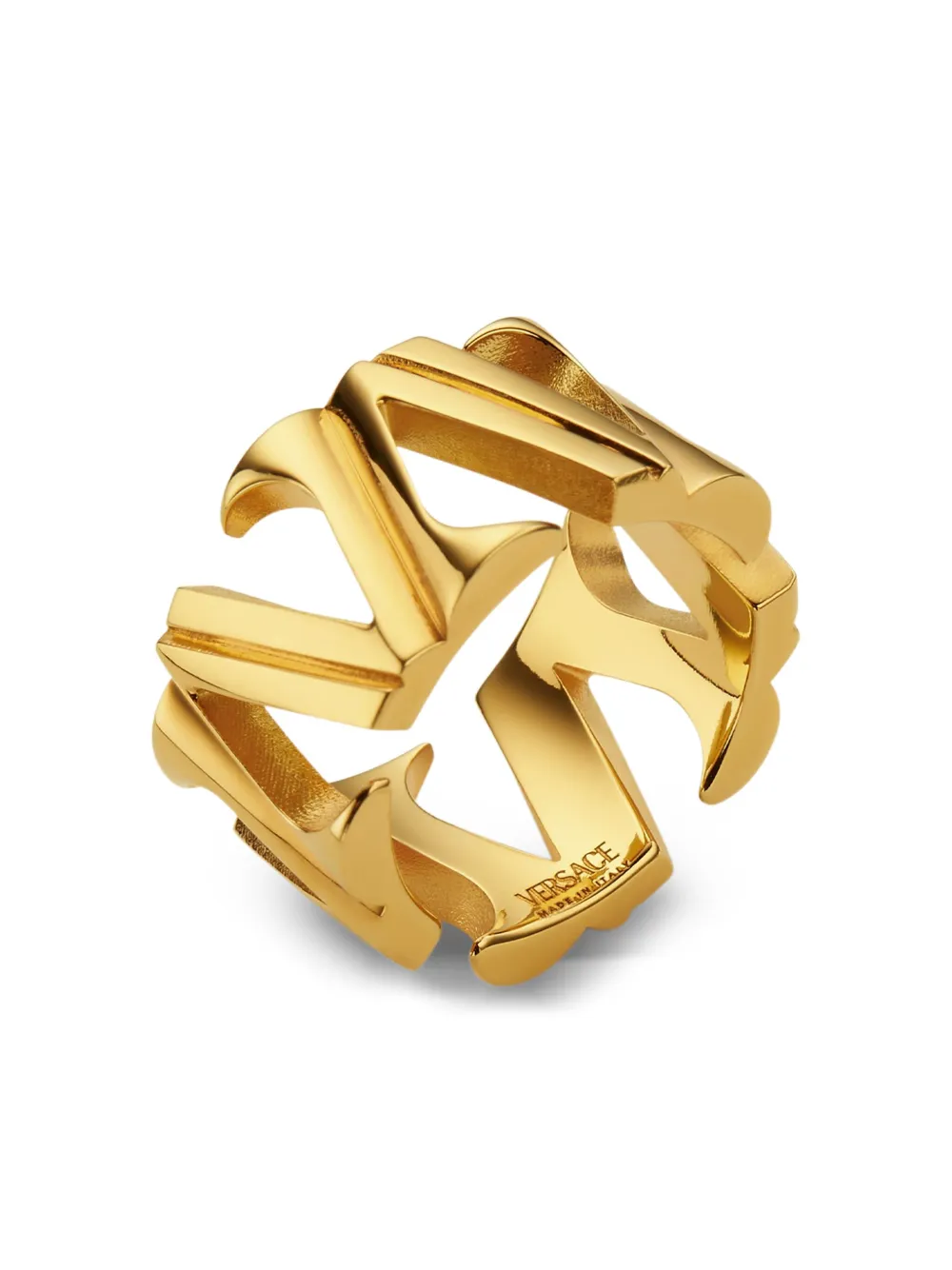 Versace Ring verfraaid met logo - Goud