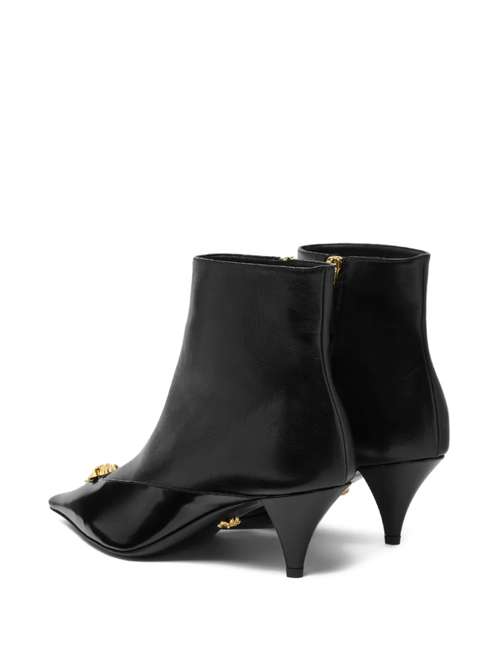 Versace Medusa head pointed-toe boots Black