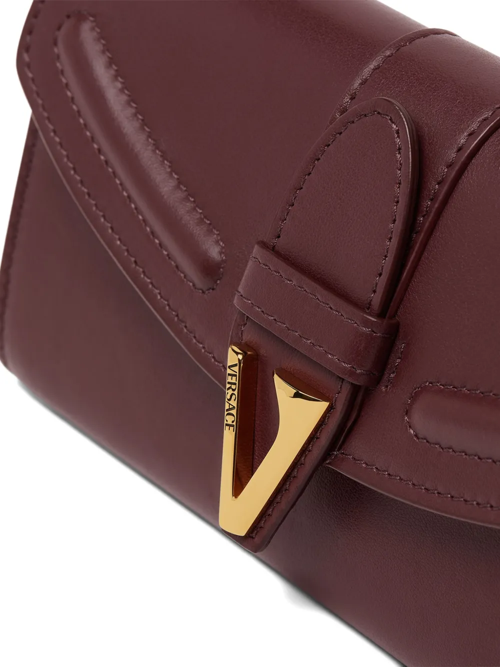 Versace Logo-detail Leather Clutch In Red