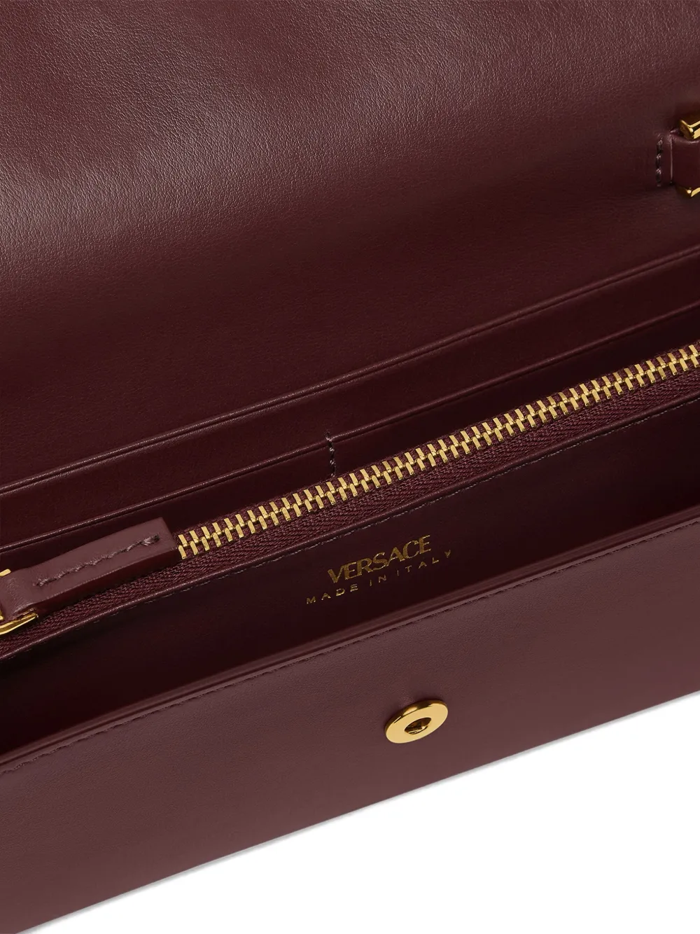 Versace Logo-detail Leather Clutch In Red