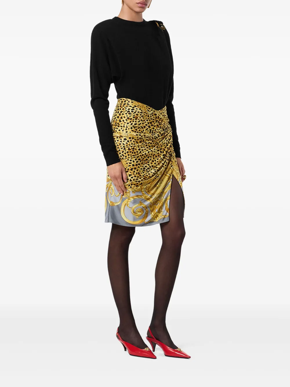Versace Gedrapeerde midi-rok - Geel